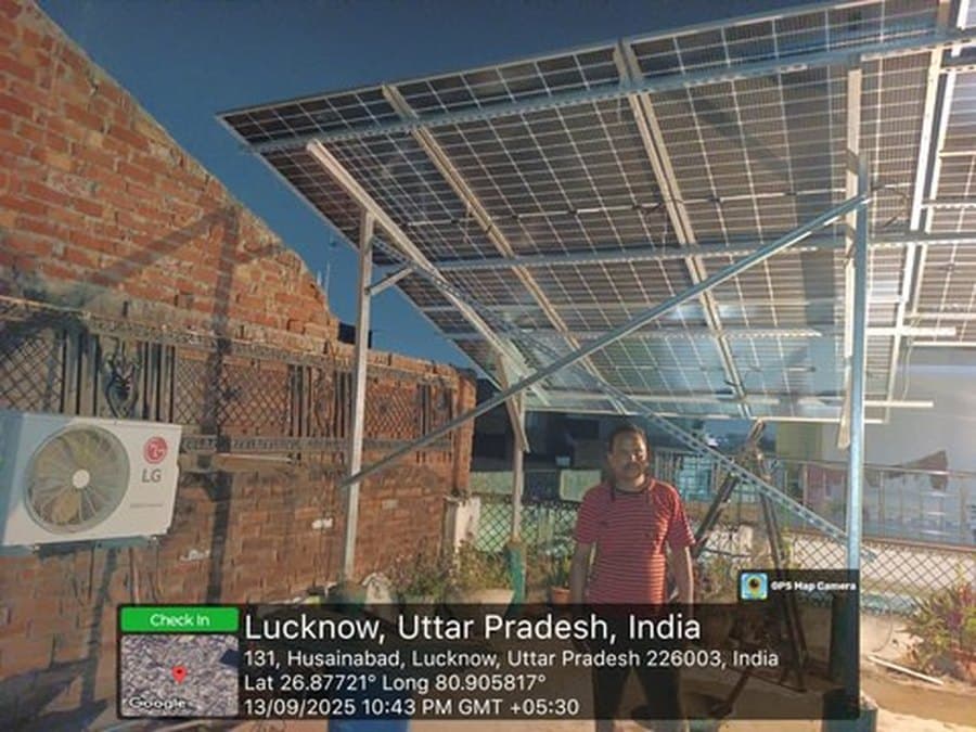 Rooftop solar installation at Husainabad, Lucknow
