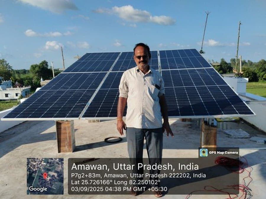 Rooftop solar installation at Amawan, Jaunpur