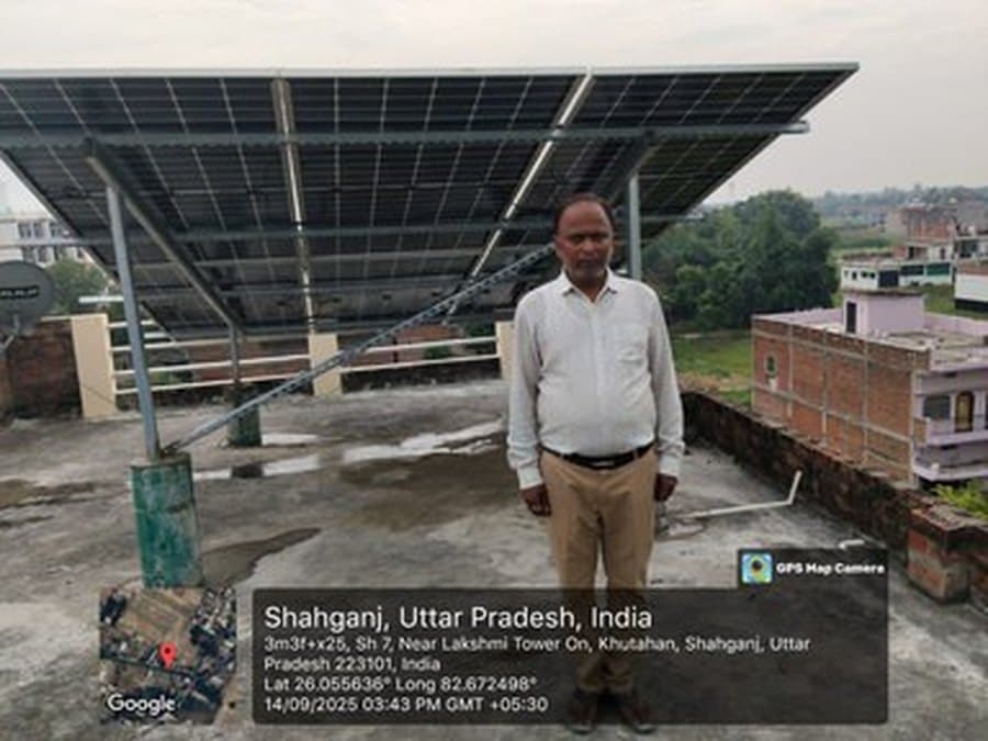 Rooftop solar installation at Shahganj, Jaunpur