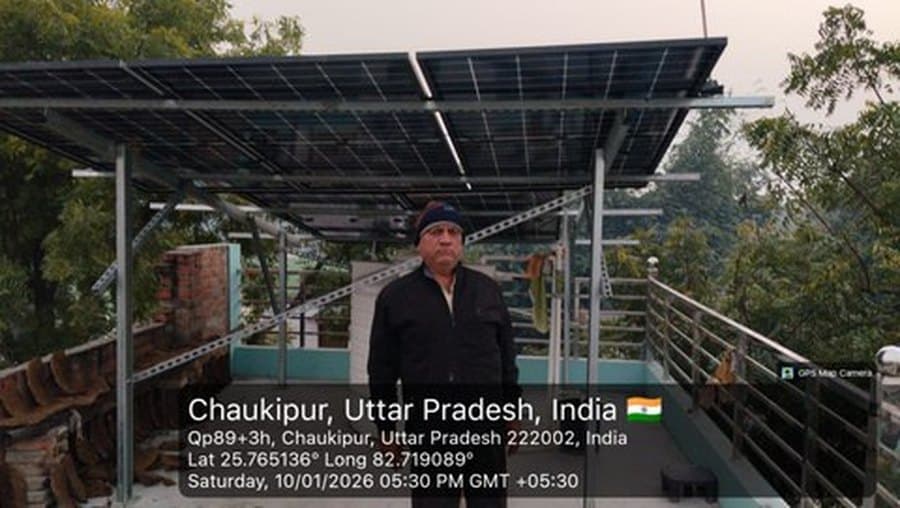 Rooftop solar installation at Chaukipur, Jaunpur