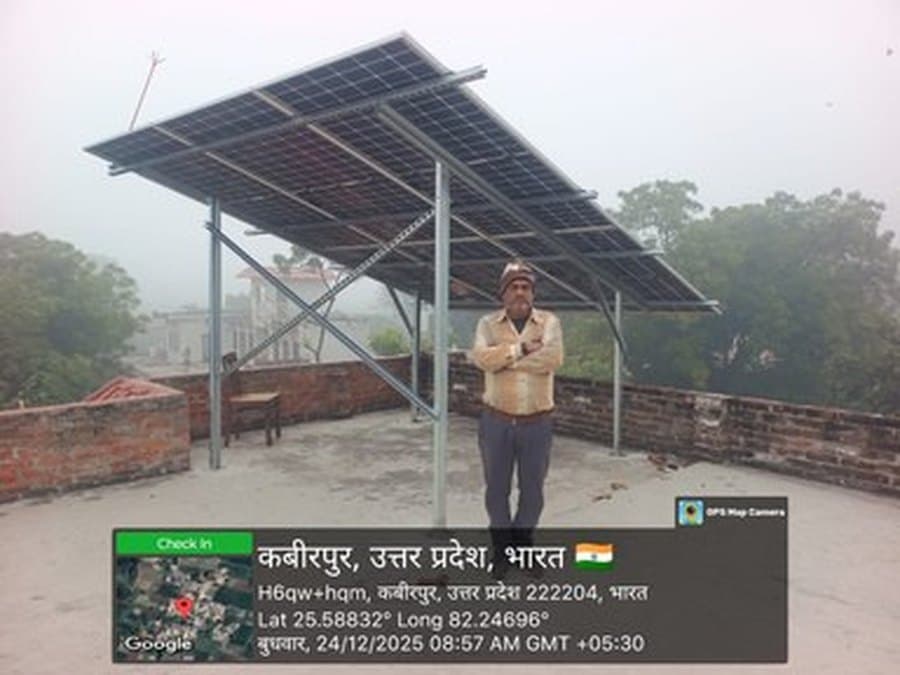 Rooftop solar installation at Kabirpur, Jaunpur