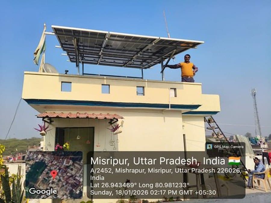 Rooftop solar installation at Misripur, Lucknow