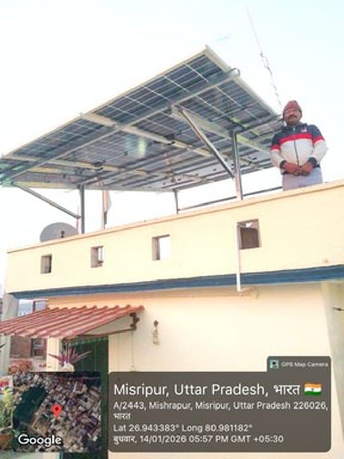 Rooftop solar installation at Misripur, Lucknow