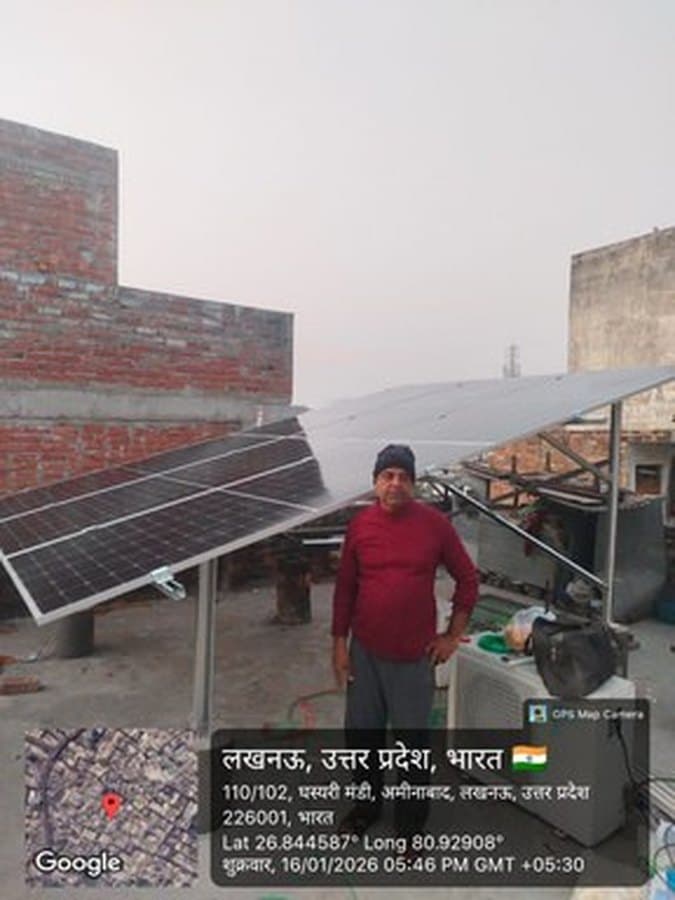 Rooftop solar installation at Lucknow