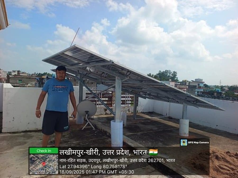 Rooftop solar installation at Lakhimpur Kheri
