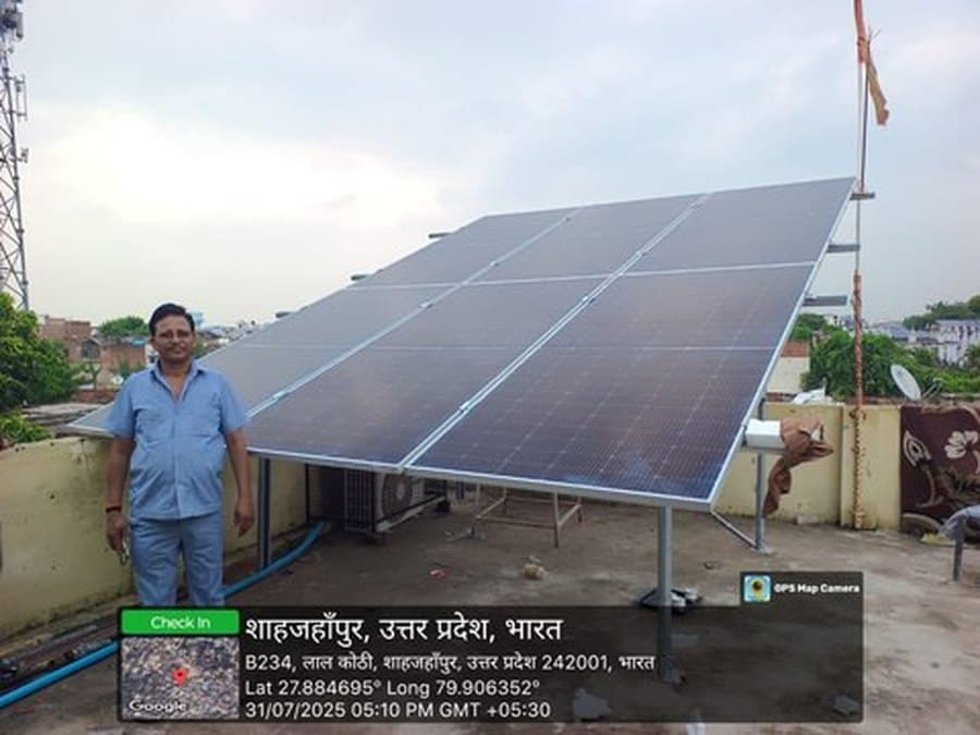 Rooftop solar installation at Shahjahanpur