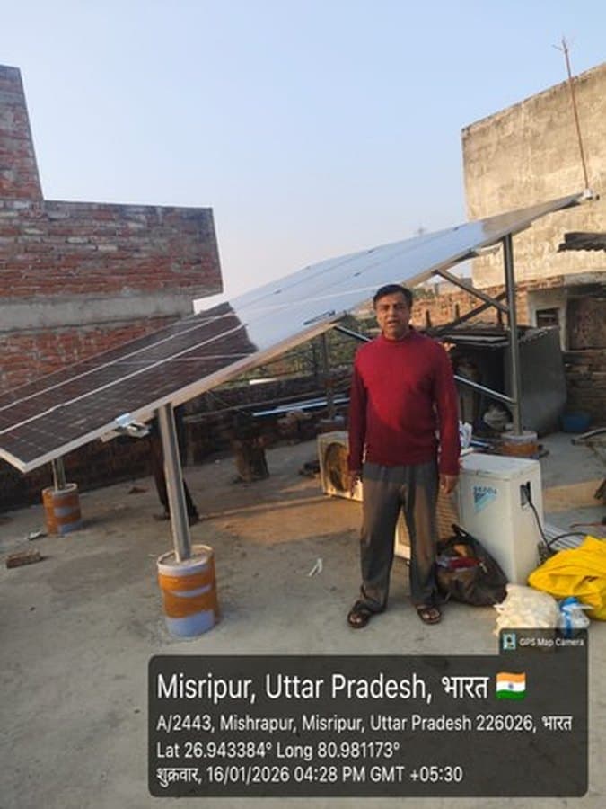 Rooftop solar installation at Misripur, Lucknow