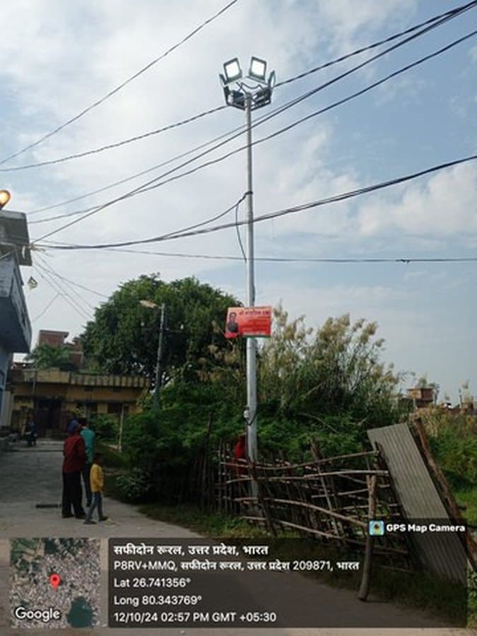 Solar high-mast street lighting at Uttar Pradesh