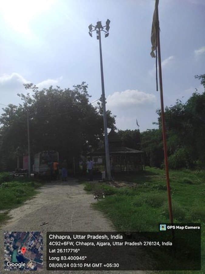 Solar high-mast street lighting at Azamgarh