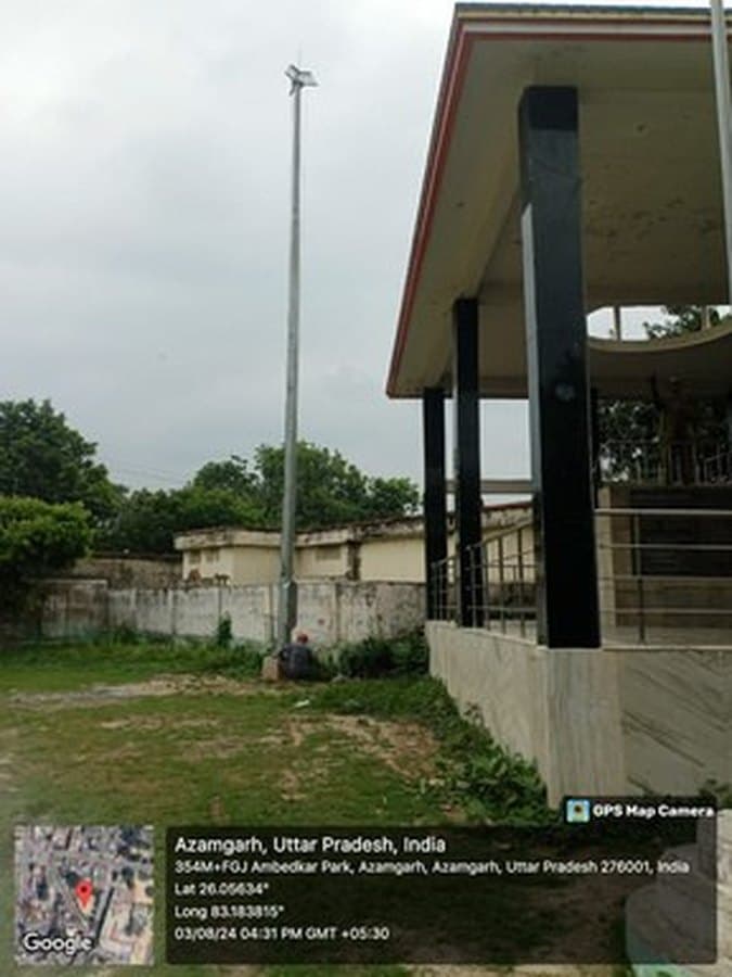 Solar high-mast street lighting at Shiv Rajpur, Kanpur