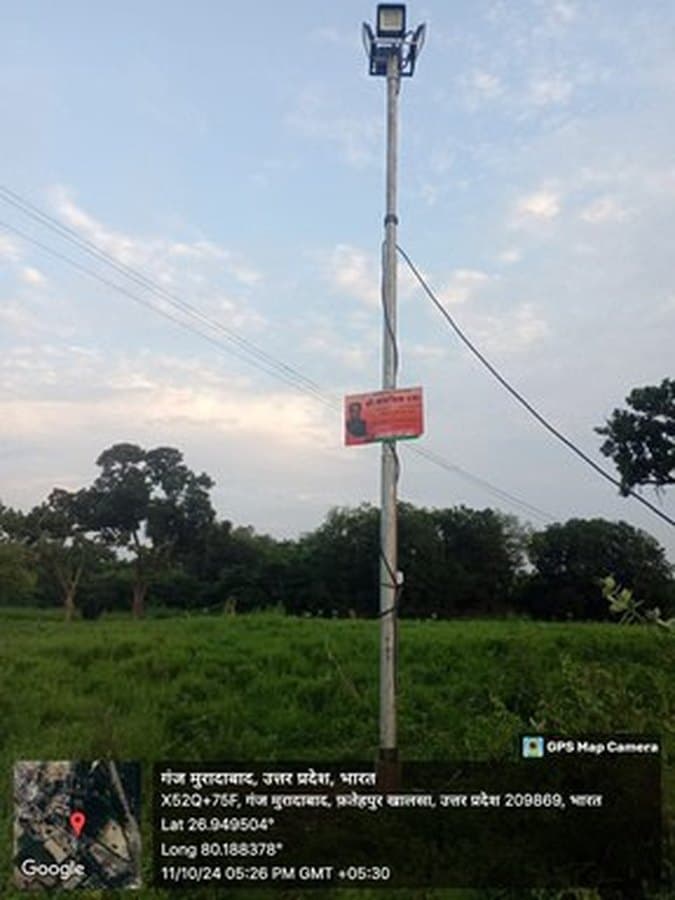 Solar high-mast street lighting at Uttar Pradesh